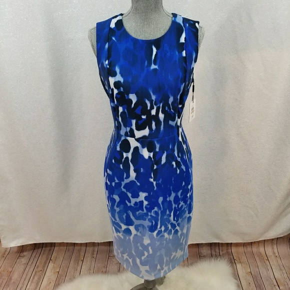 NWT Calvin Klein Animal Print Scuba Sheath Dress - Picture 2 of 8